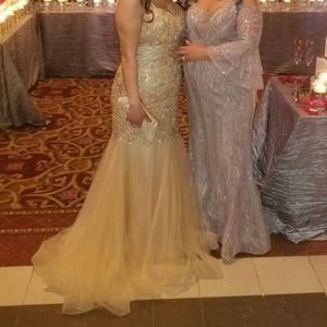 Gold evening gown, dress for wedding